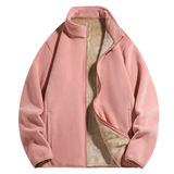 Демисезонная бархатная куртка, утепленная розовая толстовка