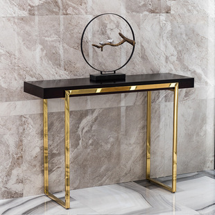 Light Luxury Entrance Entrance Table Simple Modern Stainless Steel Solid Wood Entrance Table Table Wall Corridor Decorative End View Table