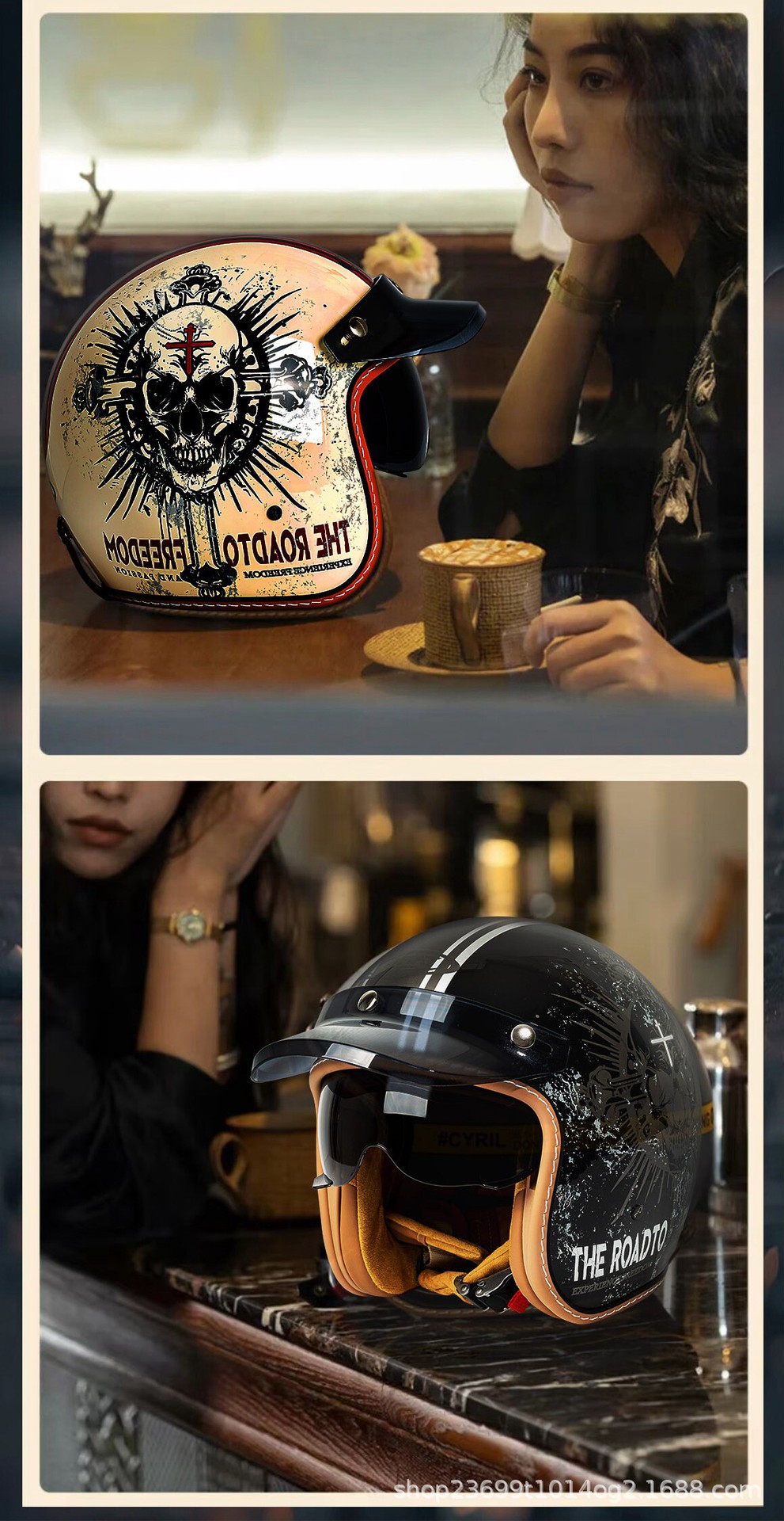 Hot-Selling Cross-Border Retro Three-Quarter Helmet Motorcycle Helmet for Cruising, All-Season Commuting, Electric Vehicles, Unisex