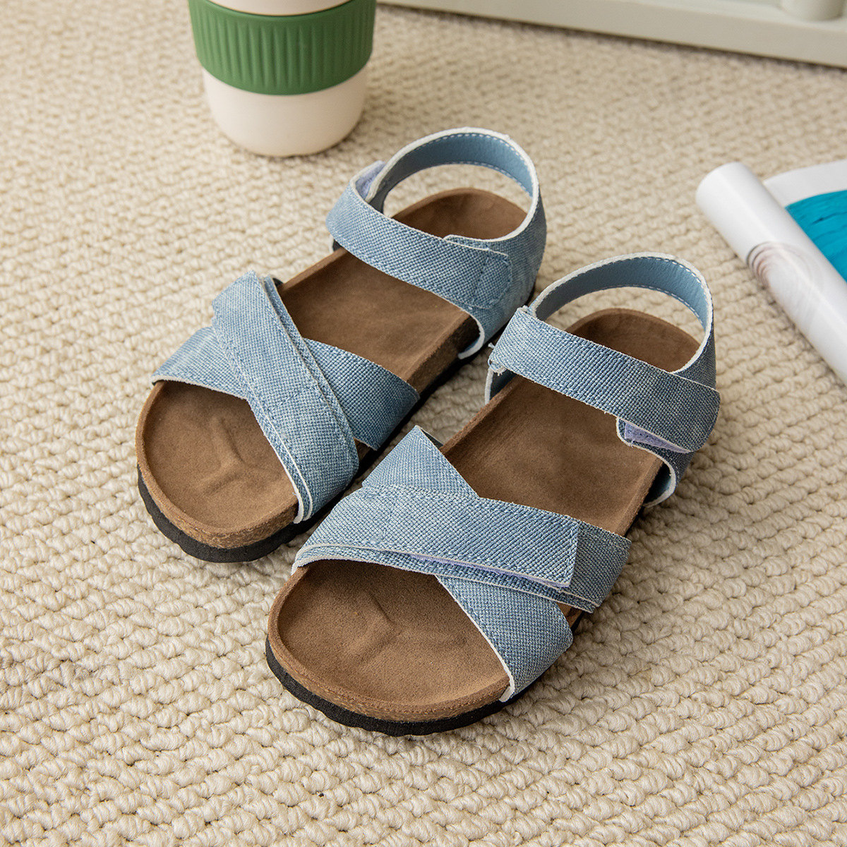 Denim casual comfortable lightweight fashionable beach sandals flat