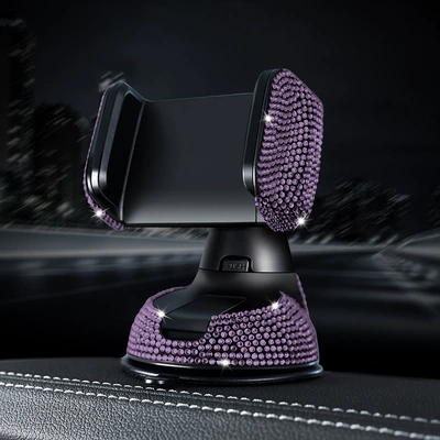 Other Automotive Interior Supplies – Mobile Phone Holder for Women - purple-diamond-single-bracket
