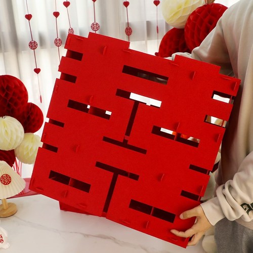 Wedding three-dimensional happy character ornaments, wedding room layout, double stickers, new house, bedroom, living room decoration, wedding supplies