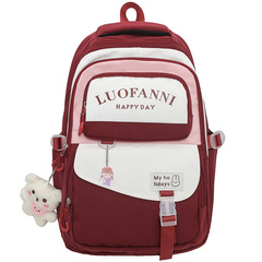 Japanese-style INS junior high school girl backpack for girls, high school students, weight reduction, large capacity, dual shoulder bag, lightweight for university students