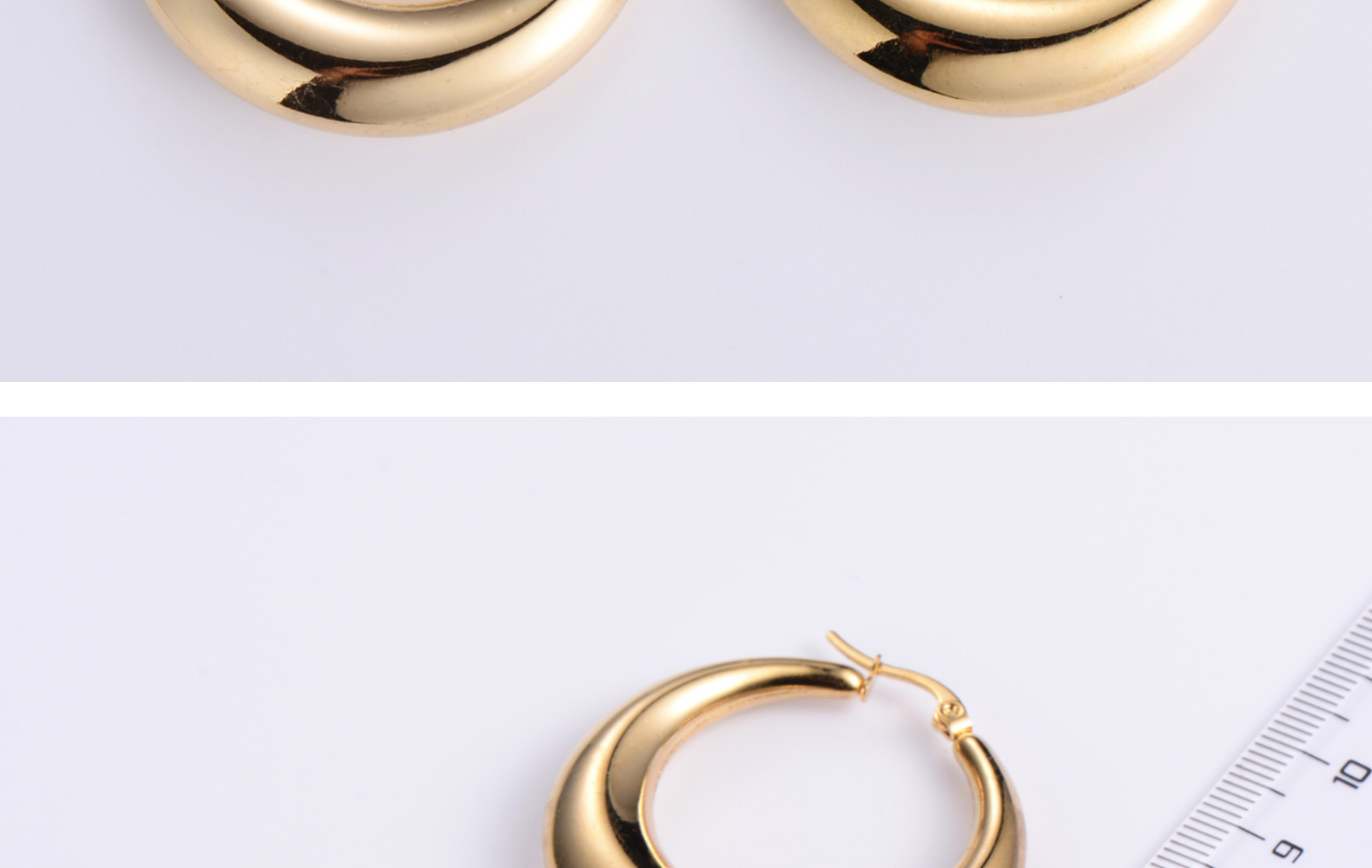 Simple Style Geometric Plating Stainless Steel No Inlaid 18K Gold Plated Earrings display picture 5