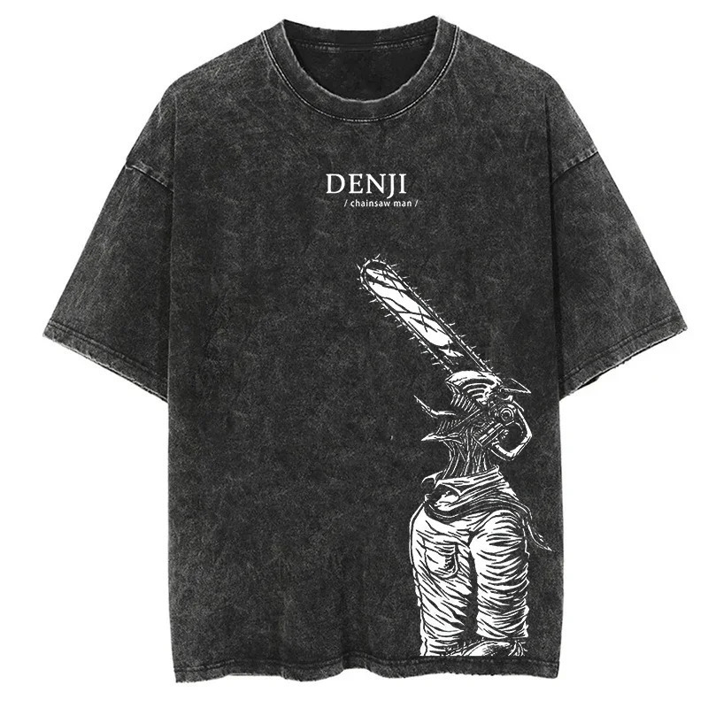 Retro Short-Sleeve T-Shirt with Round Neck, Washed New Style, European Size Men's Chainsaw T-Shirt Retro Short-Sleeve T-Shirt with Round Neck, Washed New Style, European Size Men's Chainsaw T-Shirt