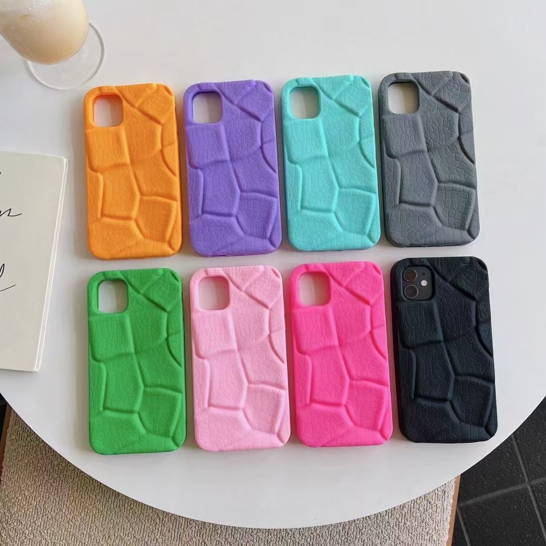For Apple 15Promax Phone Case 14plus Silicone iPhone16 Protective Case 12 Macarons Marble