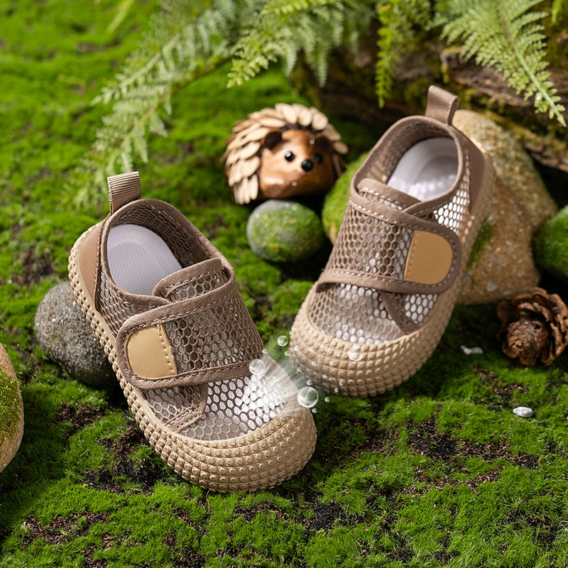 Оптовые детские сандалии из дышащей сетки, летние новинки 2025 года, обувь для мальчиков и девочек, детские туфли, обувь для малышей