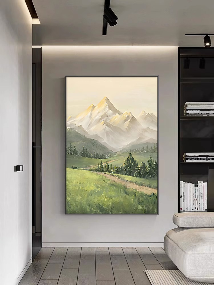 Simple and light luxury living room hanging paintings