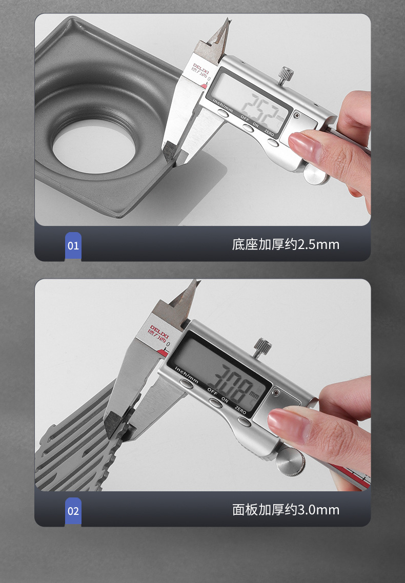 卫生间浴室长方形长条磁力芯防虫防臭地漏304不锈钢枪灰色地漏详情9