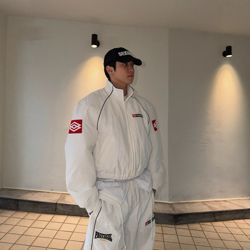 Protocol Index American retro racing patchwork air-padded three-dimensional short and wide jacket trendy coat Protocol Index American retro racing patchwork air-padded three-dimensional short and wide jacket trendy coat