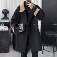 Демисезонное шерстяное пальто, длинная фиолетовая куртка, средняя длина