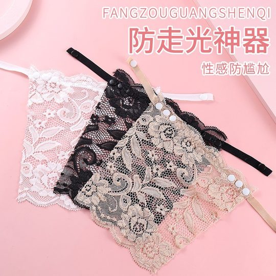 Anti-exposure artifact tube top one-piece lace women's seamless exquisite short sexy strapless invisible bra summer