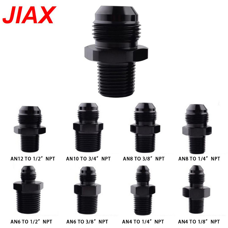 Adaptador de convertidor de enfriador de aceite de caja de cambios de automóvil modificado Accesorios de adaptador de bomba de combustible roscado de aluminio AN a NPT