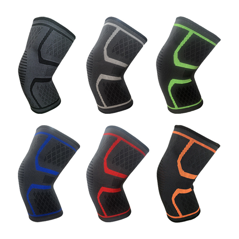 Pressurized and Strapped Knee Pads for Basketball, Running, Fitness and Cycling, Knitted Sports Knee Pads, Compression and Breathable