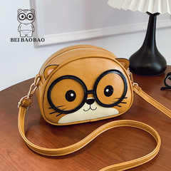北北バッグソース工場の新しいニッチデザイン漫画猫ラウンドバッグかわいいファッショナブルなシングルショルダークロスボディバッグ