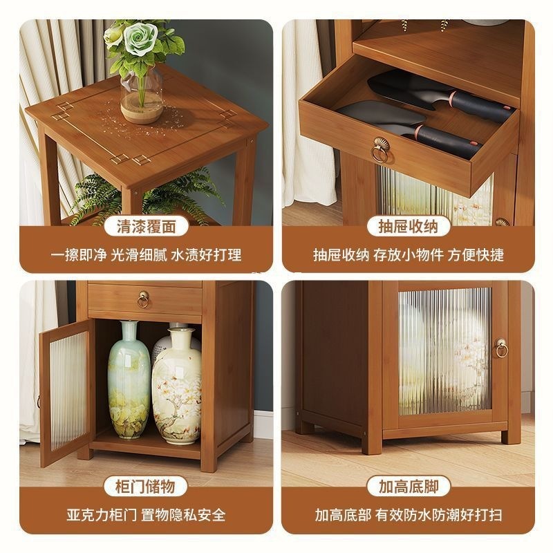 コーナー収納ラック耐久性のあるコーナーキャビネットリビングルームソファコーナー収納キャビネット非無垢材装飾棚レトロコーナーキャビネット|undefined