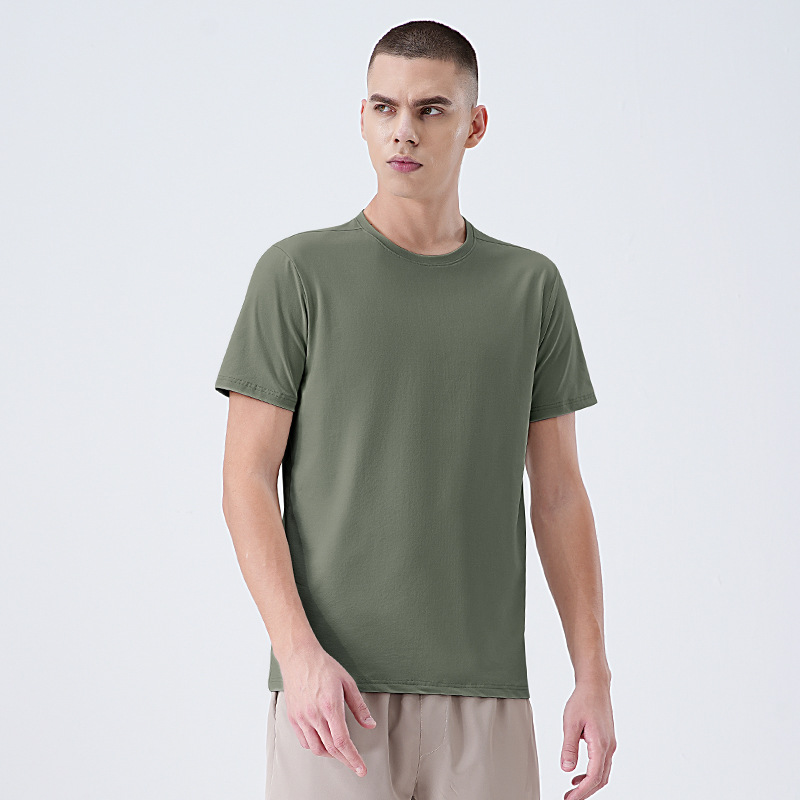 Europa y los Estados Unidos transfronterizos hombres corren frío camiseta de mangas cortas para hombres verano 2025 nuevo deporte al aire libre camiseta de cuello redondo