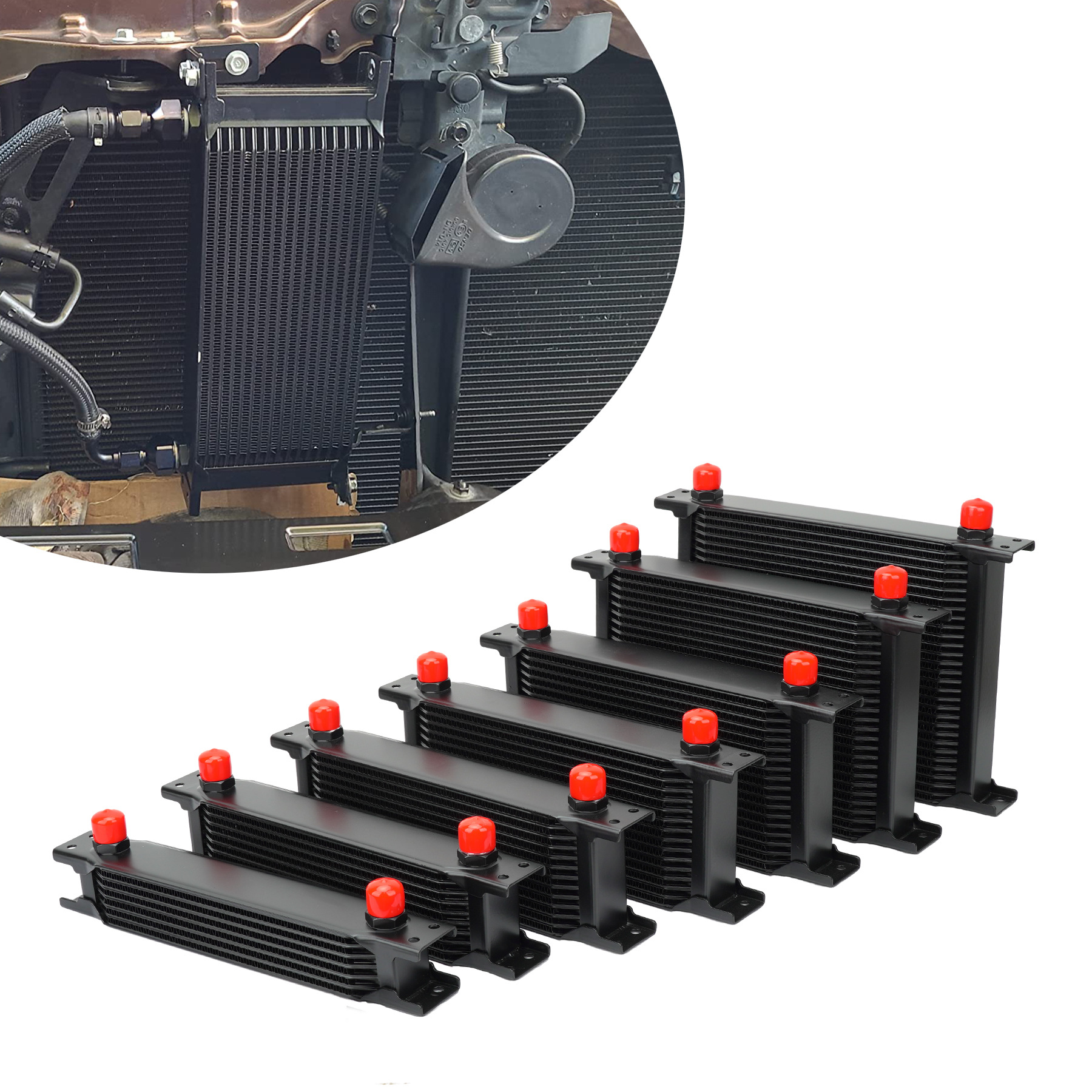 An10 Universal British Oil Cooling Radiator Engine Oil Cooler 7/10/13/16/19/25/30 Rows