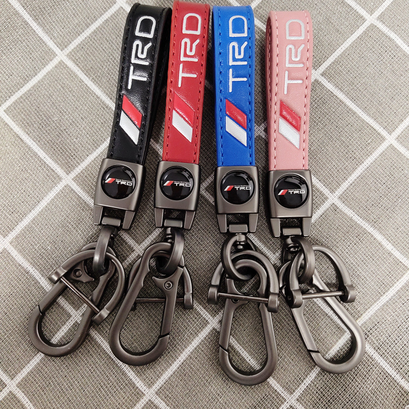 Suitable for Toyota TRD car keychain Camry leather key rope men's high-grade alloy anti-lost key chain