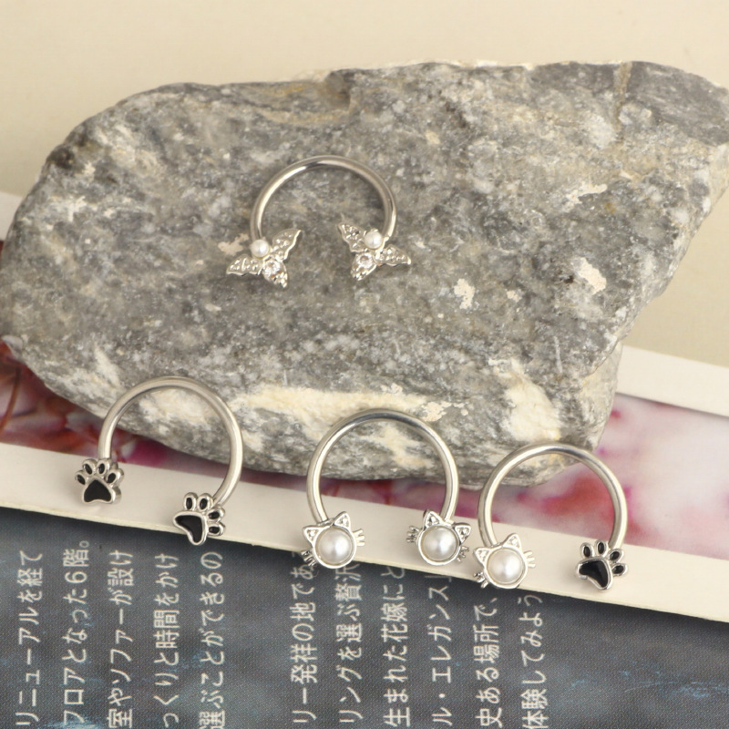 Labret piercing jewelry detail image