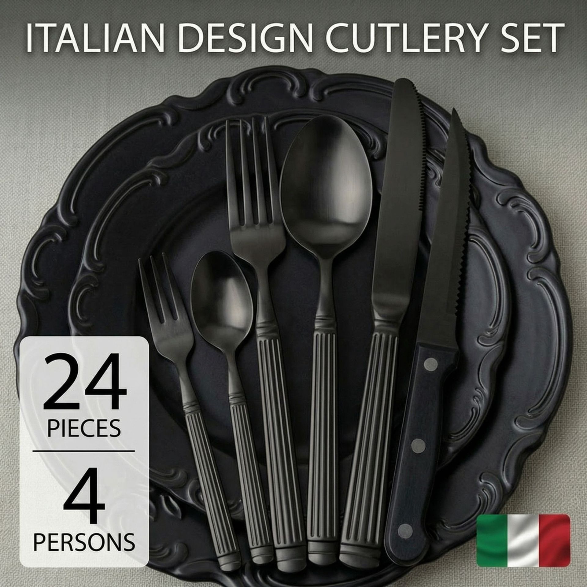 OZON conjunto de cubiertos de columna romana 6 piezas principales espejo pulido cubiertos de hotel cuchillo de comida occidental tenedor cuchara cuchillo de filete