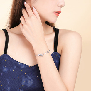 Double-layer star bell, brand sophisticated small design matte silver bracelet for students, simple and elegant design 2