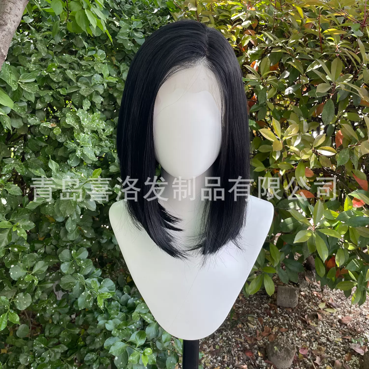 外贸出口13x6前蕾丝假发黑色BOB波波头假发自由分自然发际线高温