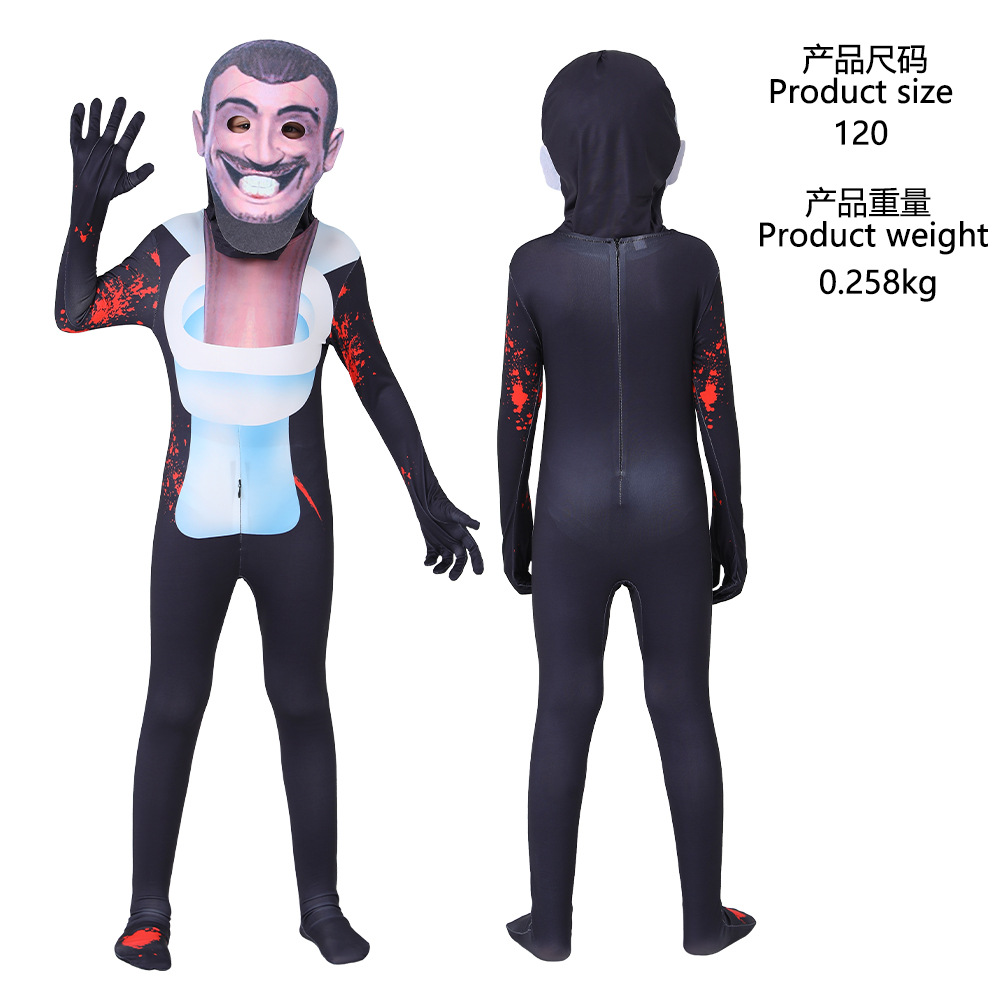 Disfraz de Halloween Skibidi5, mono de cosplay, traje de cosplay para niños, Vigilancia vs. Hombre Inodoro