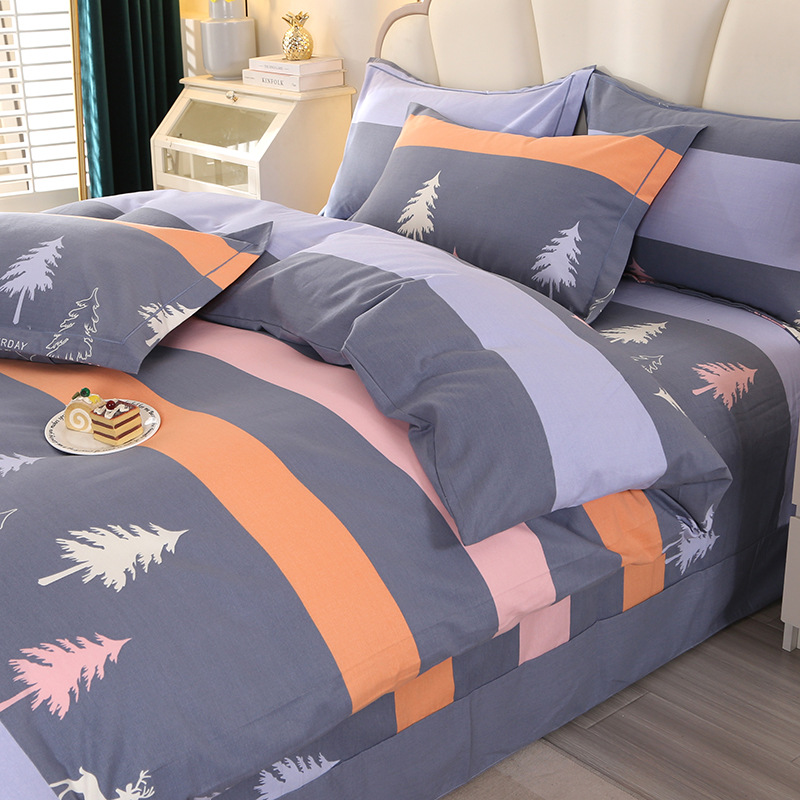 Algodón grueso molido cuatro piezas de sábanas cubiertas de ropa de cama de grado madre y bebé cuatro temporadas de tres piezas de algodón