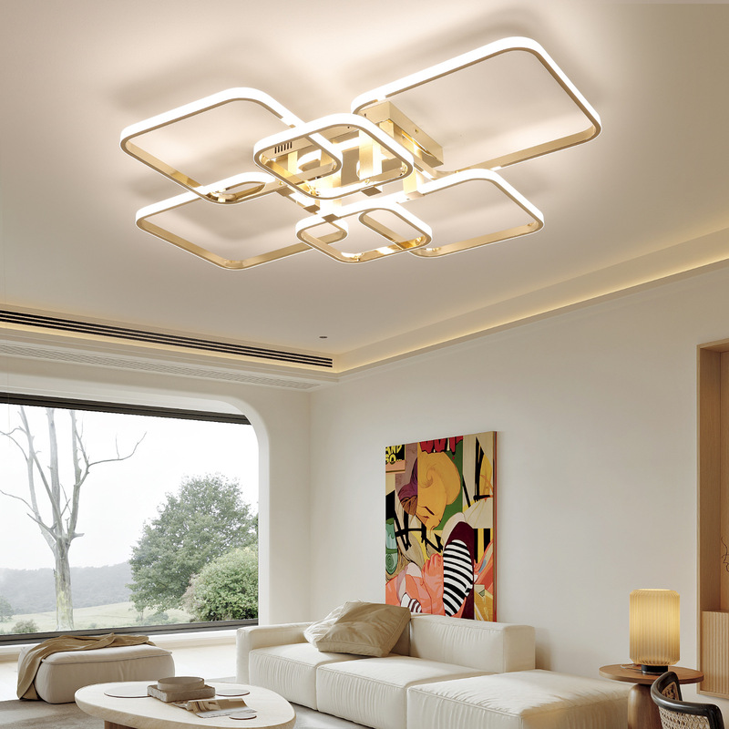 Modern Remote Control Indoor Adjustable Led Ceiling Light for Living Room with Flush Mount Chandelier and Other Bedroom Lighting Fixtures