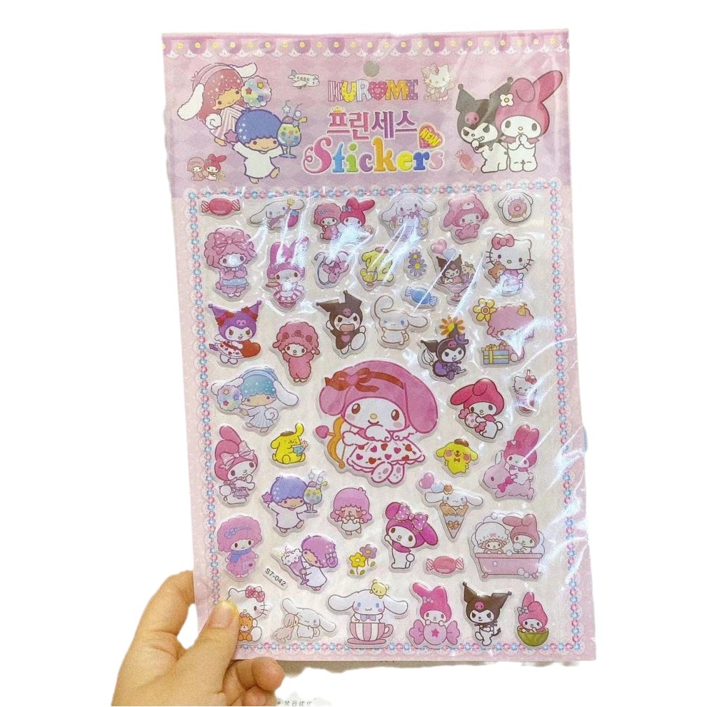 2 yuanes tienda producto grande doble capa tridimensional burbuja pegatinas Internet celebridad transmisión en vivo moda dibujos animados pegatinas de dibujos animados mano cuenta