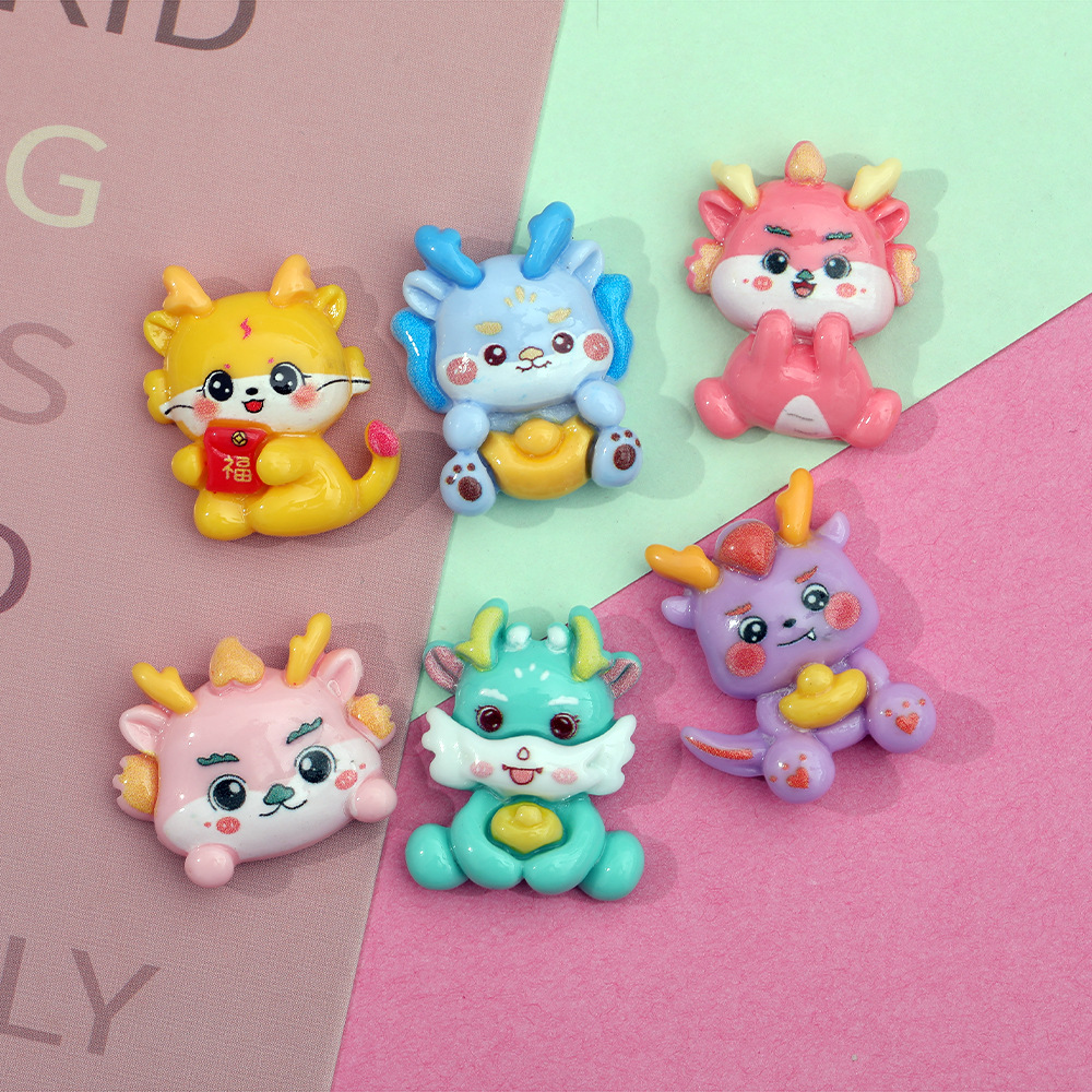 Nuevo multi-color Tyrannosaurus DIY resina accesorios crema pegamento pelo accesorios teléfono móvil Shell agujero zapato hebilla parche adornos al por mayor