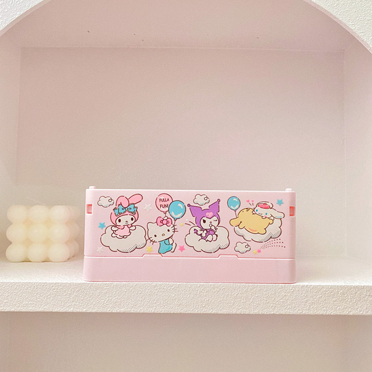 新商品の漫画の周辺の布の折り畳み可能な収納ケースの少女の心のデスクトップの化粧品の口紅の雑物の整理箱