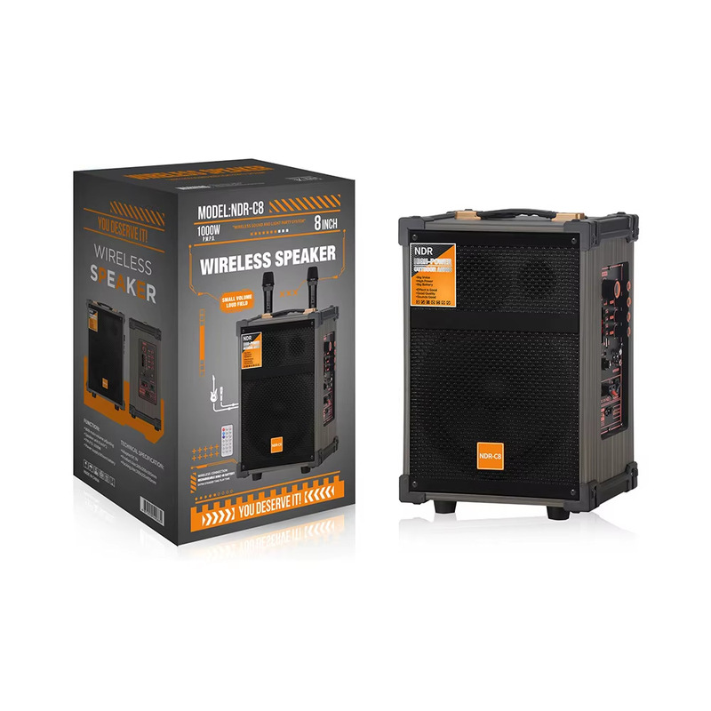 Ndr- 8inch Wooden Case Bluetooth Dj Card Audio Outdoor Portable Mobile Trolley Tws Square Dance Battery Speaker Ndr- 8inch Wooden Case Bluetooth Dj Card Audio Outdoor Portable Mobile Trolley Tws Square Dance Battery Speaker