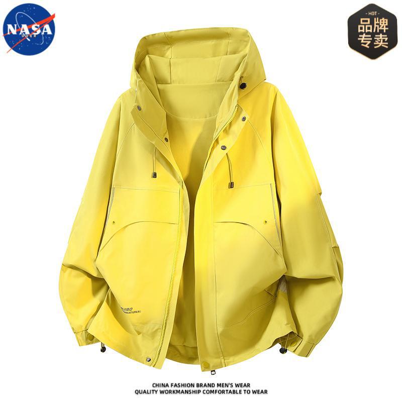 Nasa Brand High-Quality Casual Hooded Jacket for Men, Spring and Autumn Trendy Versatile Sports Windbreaker Coat Nasa Brand High-Quality Casual Hooded Jacket for Men, Spring and Autumn Trendy Versatile Sports Windbreaker Coat