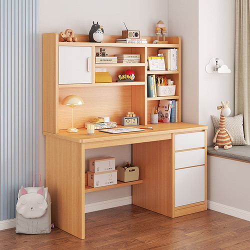 G3YN Study Desk, Student Home Bookshelf, Bookcase, Integrated Computer Desk, Middle School Student Study Writing Desk, Bedroom Homework Desk