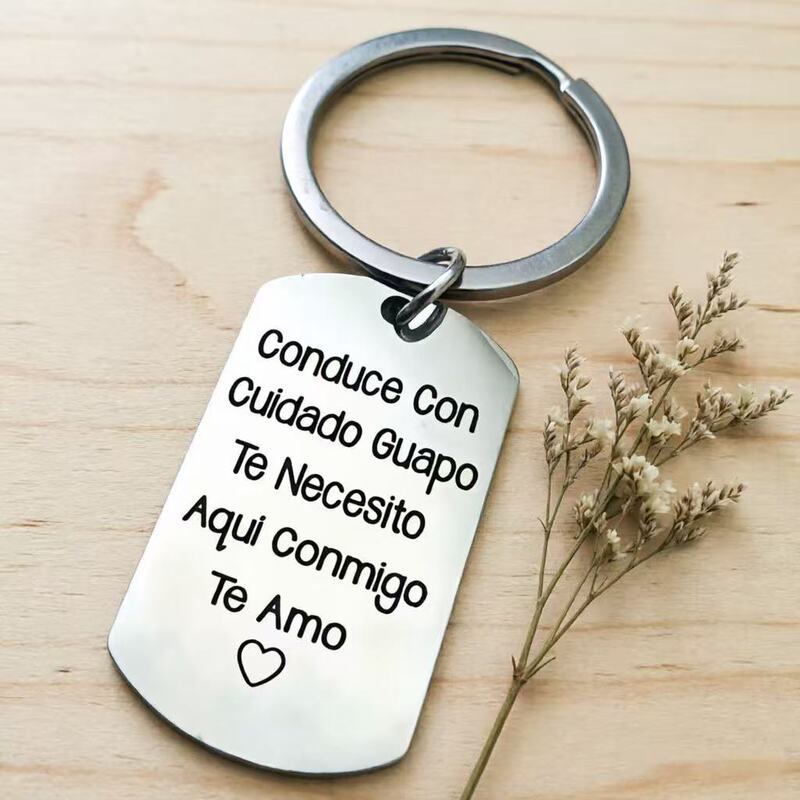 Cross-border best-selling military badge stainless steel keychain, creative and personalized romantic Valentine's Day gift for husband or boyfriend