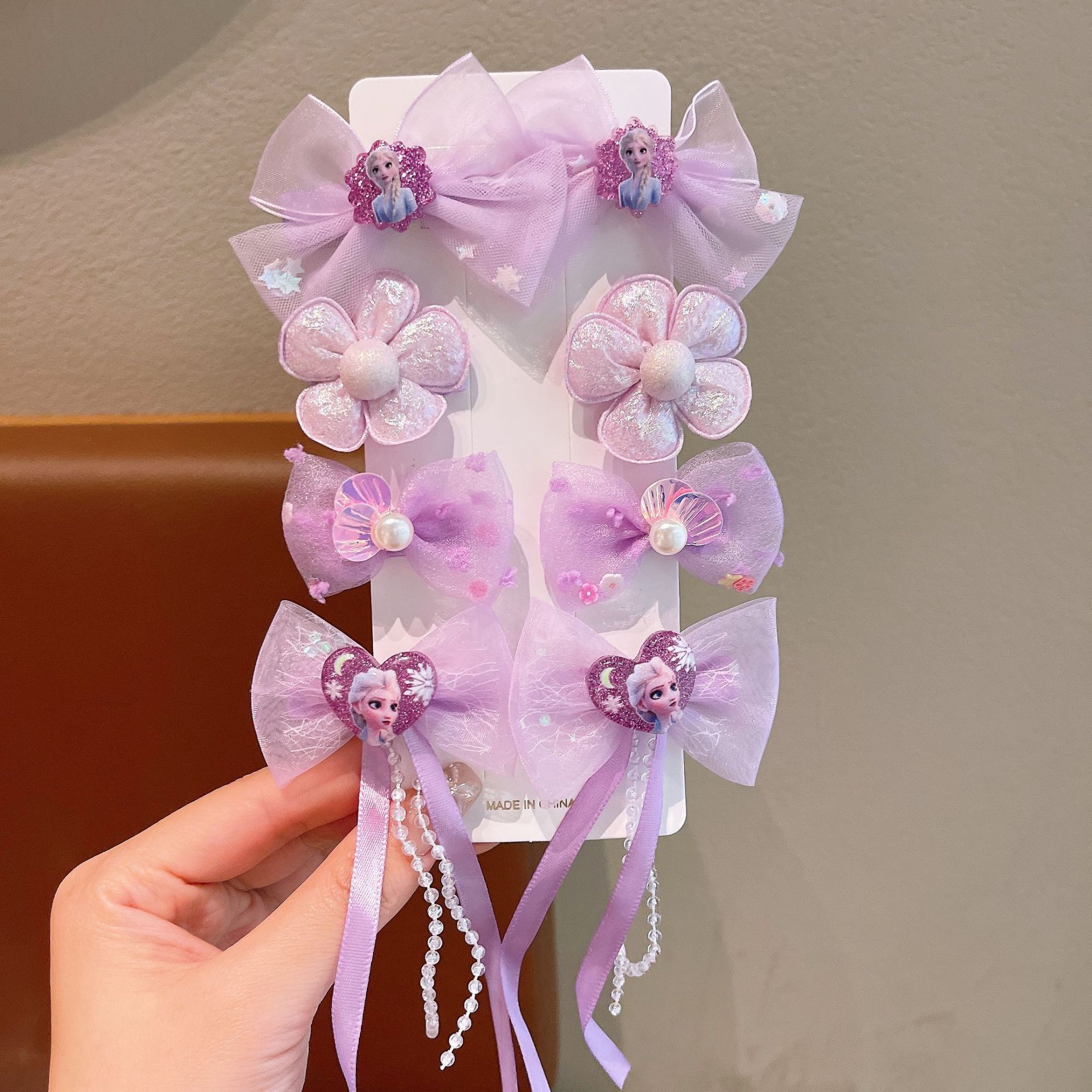 Horquilla de hielo y nieve para niños Aisha Princess bowknot borla horquilla niña Romance clip dulce flequillo accesorios para el cabello