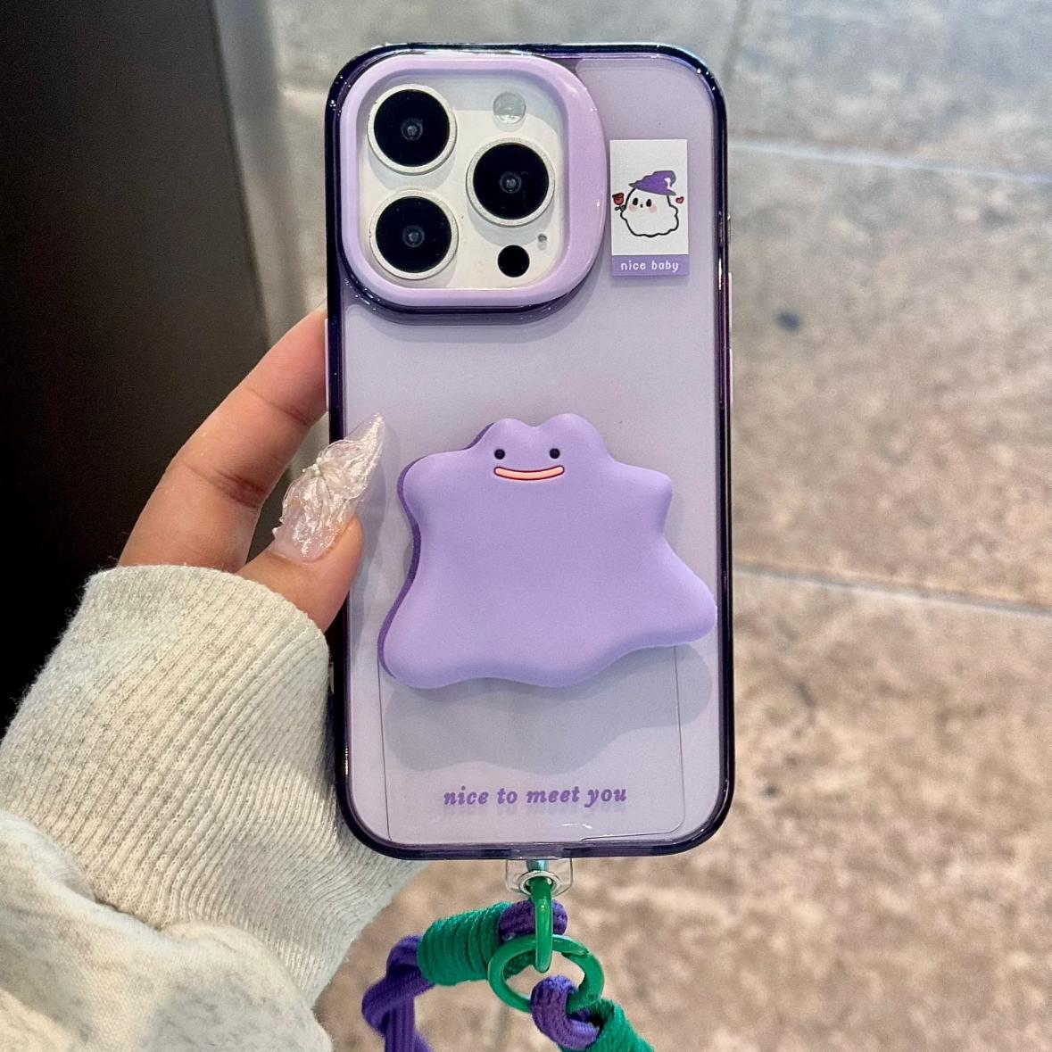 Variedad púrpura pequeño monstruo IPhone16promax protección ocular Apple 15/14pro funda para teléfono móvil para 13/15p