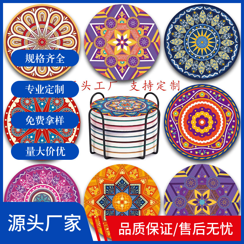 厂家软木杯垫陶瓷吸水隔热防烫.防滑杯垫水松木杯垫.环保木质