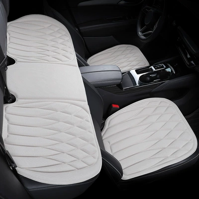 Seat cushion, seat cover, ventilated and breathable seat cushion - rear-row-white-12848