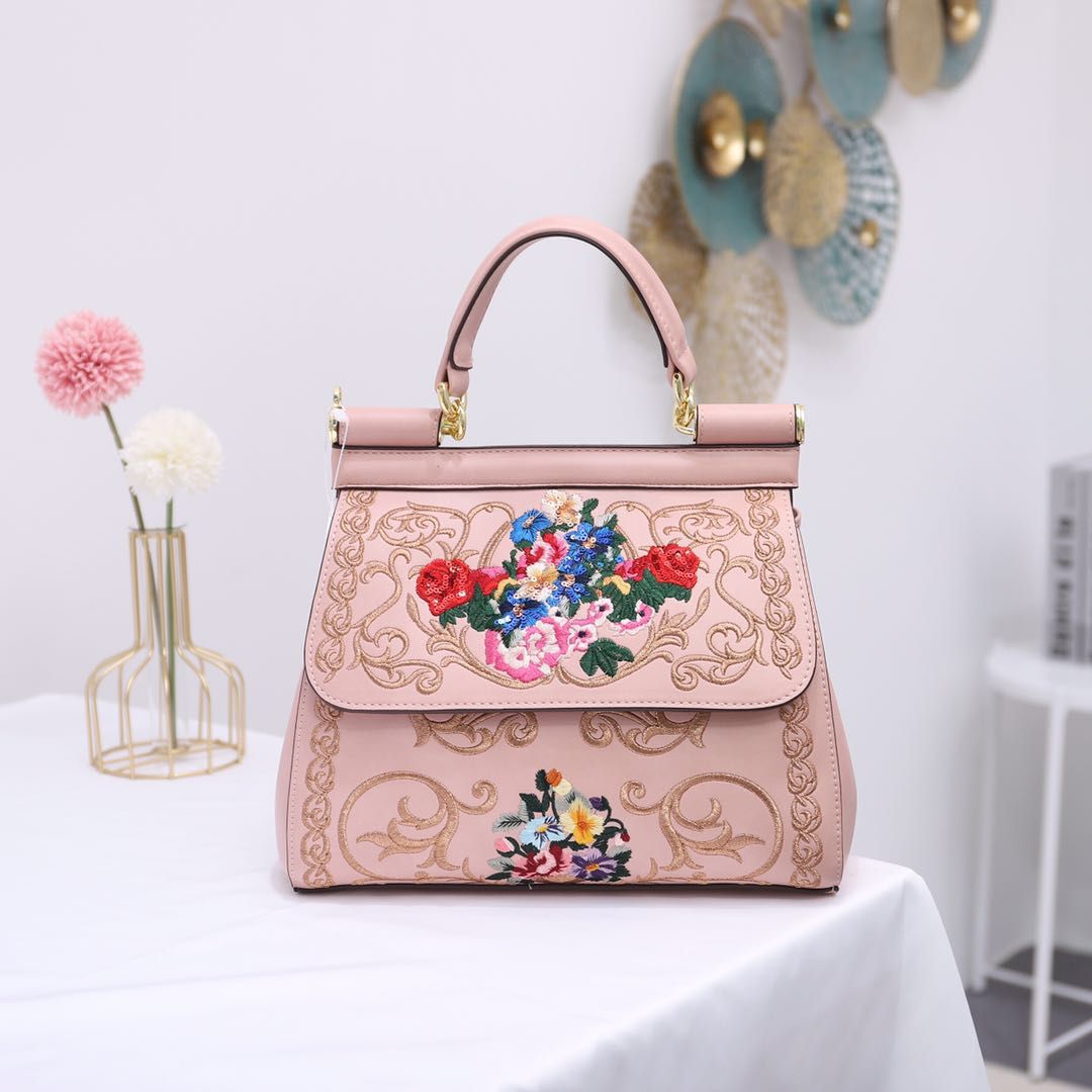 Mujeres Medio Todas Las Temporadas Cuero Sintético Flor Moda Bordado Cuadrado Gire La Tapa Bolso display picture 4