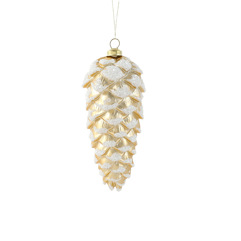 Plástico transfronterizo de alta calidad retro oro y plata pinos y nueces en caja de árbol de Navidad colgante decoración de decoración colgante