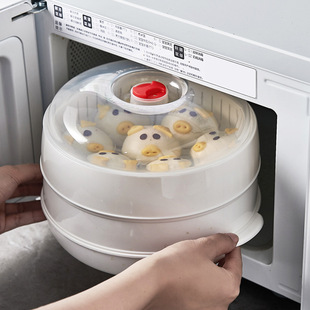 Factory microwave oven heating steamer food grade household double-layer thickened container dish steamer steamer steamer