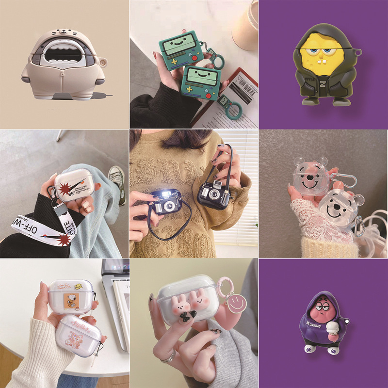 airpods pro2 protective case for Apple Bluetooth headset lanyard silicone cartoon cover 2022 five generations airpods pro2 protective case for Apple Bluetooth headset lanyard silicone cartoon cover 2022 five generations