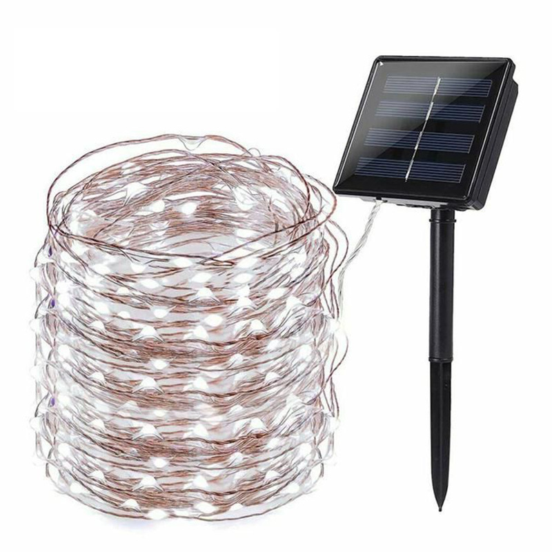 Lámpara solar de cobre de Navidad al aire libre impermeable LED string decoración de luces navideñas luces de paisaje decoración al aire libre image 9