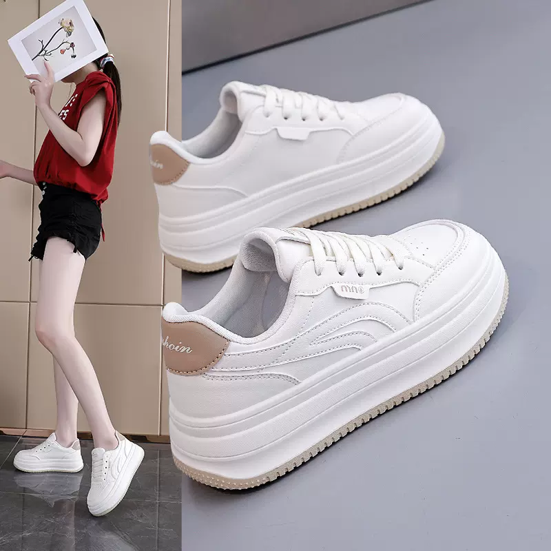 韩版松糕厚底小白鞋女2025秋季新款百搭面包鞋时尚运动休闲鞋880