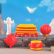 Micro-Landscape Creative Small Ornaments Chinese Knot Tiananmen Peace Pigeon DIY Landscaping Decoration Desktop Resin Small Accessories