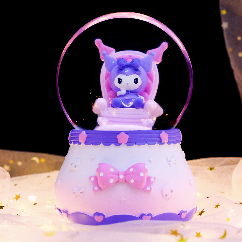 Pequeño libro rojo explosión dulce oso amarillo bola de cristal adornos luminosos giratorios caja de sonido regalos de vacaciones para niños