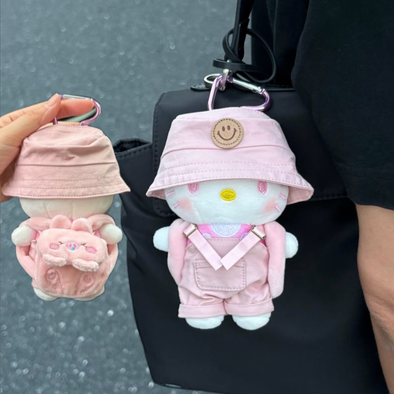 Genuino clásico KT Hello Kitty mochila bolso colgante dibujos animados lindo hellokitty llavero muñeca de felpa mujer